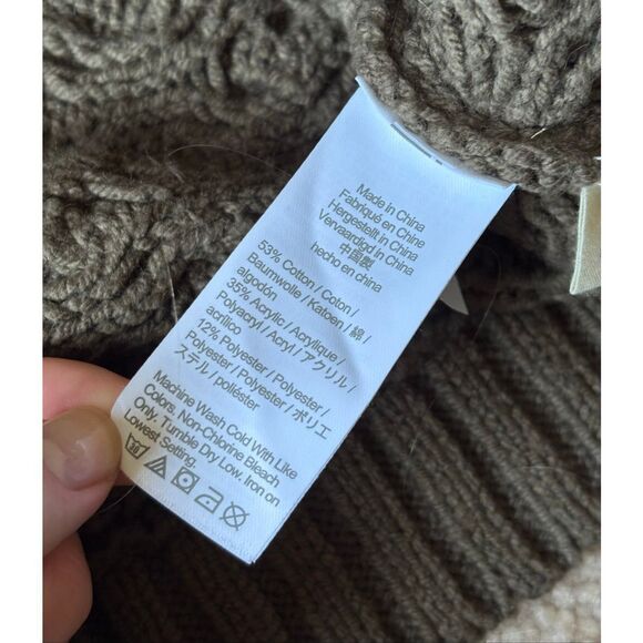 Madewell Patchwork Knit Sweater Vest size S Olive Green Cable - Picture 7 of 7